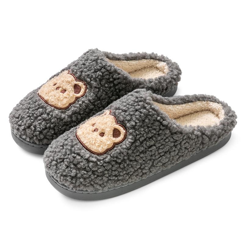 Cotton slippers men's winter new home warm non-slip indoor home winter home hair slippers men's