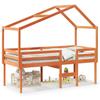 High Bed with Roof Wax Brown 80 x 200 cm Solid Pine Wood
