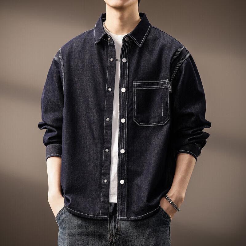 Men s American Retro Loose Denim Jacket 2XL