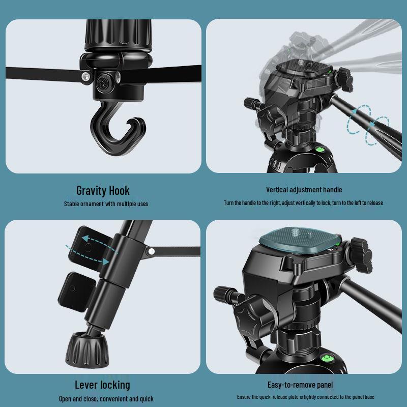 Multi-Angle Phone Holder with Fill Light for Live Streaming and Outdoor Photography