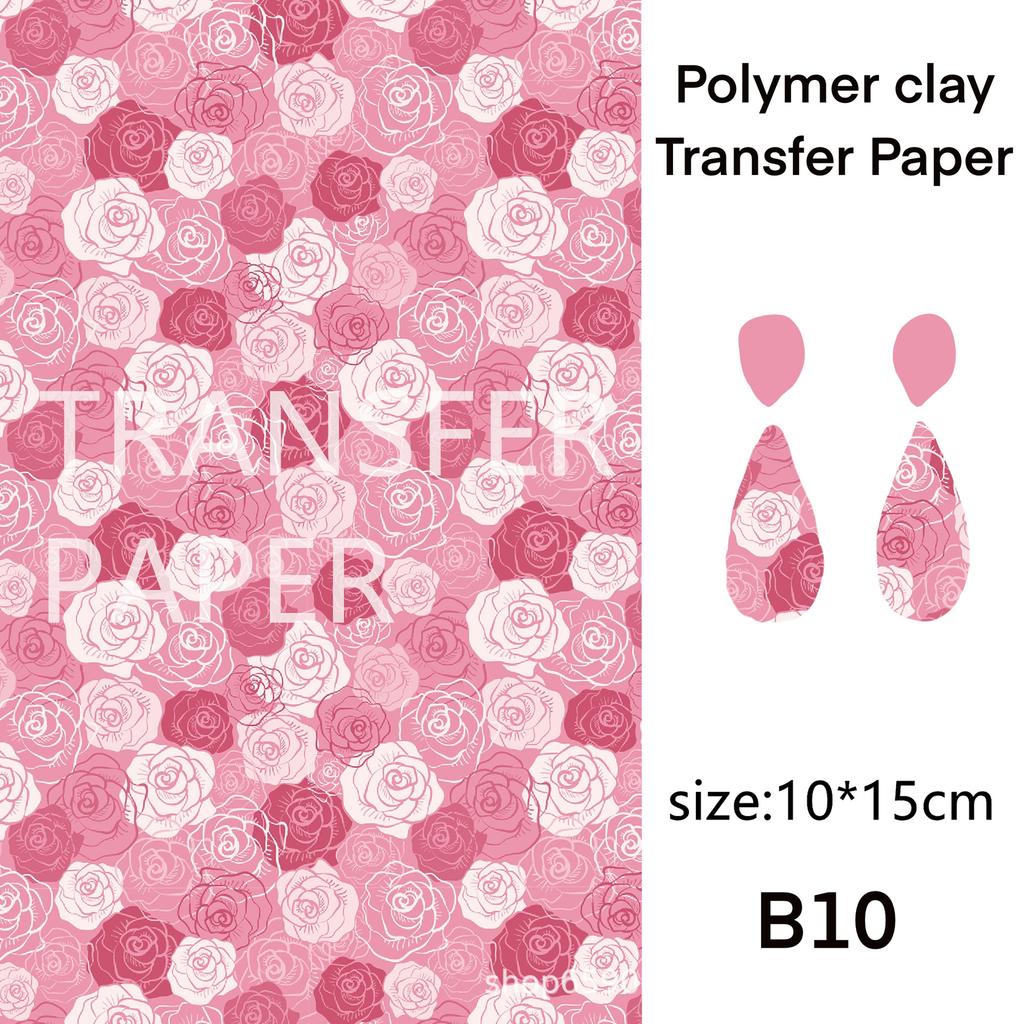 2 Stück weiches Keramik-Transferpapier der Serie „Naturblumen“ – geeignet für die Herstellung von handgefertigten DIY-Ohrringen und Schmuck