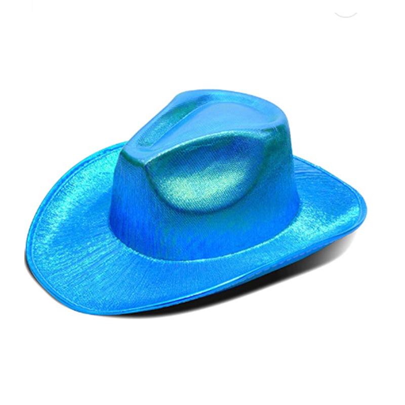 Iridescent LED Light-up Sequin Cowboy Hat for Christmas and Halloween Carnival
