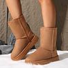 Fashionable Thick Soled Shallow Mouth Sexy Midsole Boots for Winter New Round Toe Comfortable/warm Casual Snow Boots for Women