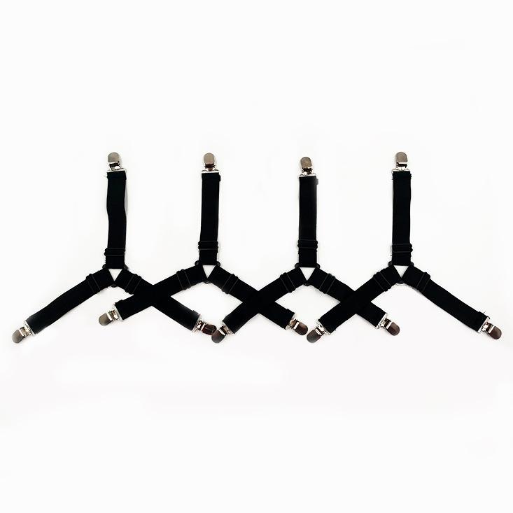 4pcs Universal Triangle Bed Sheet Clips Adjustable Fitted Sheet Suspenders & Mattress Grippers for Bed Mattress Cover