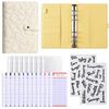 3D Heart Pattern A6 Loose-Leaf Notebook with PU Cover