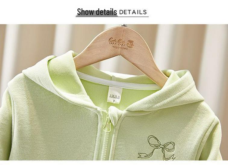 Girls' Casual Sweet Suit - Fresh Autumn Two-Piece Set, Pure Color for Small & Medium Children (2026 New Style)