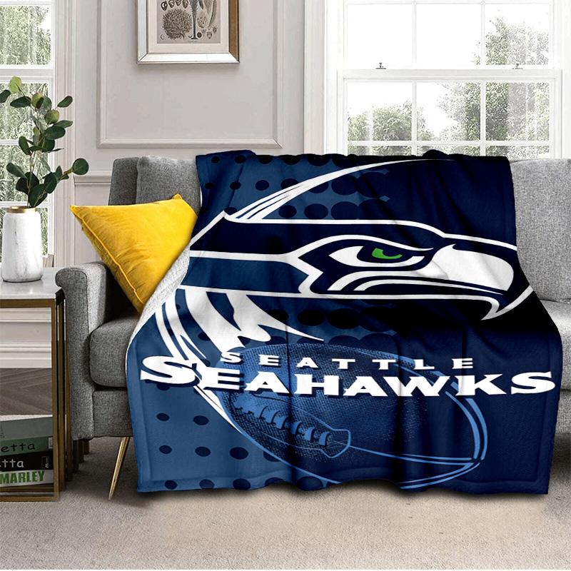 Seattle Seahawks Logo Blanket Outdoor Flannel Blanket for Camping, Hiking, Garden Parties, Picnic Essentials,gift for family and friends
