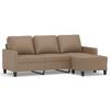 Vidaxl 3-Seater Sofa with Footstool, Cappuccino, 180 Cm, Faux Leather