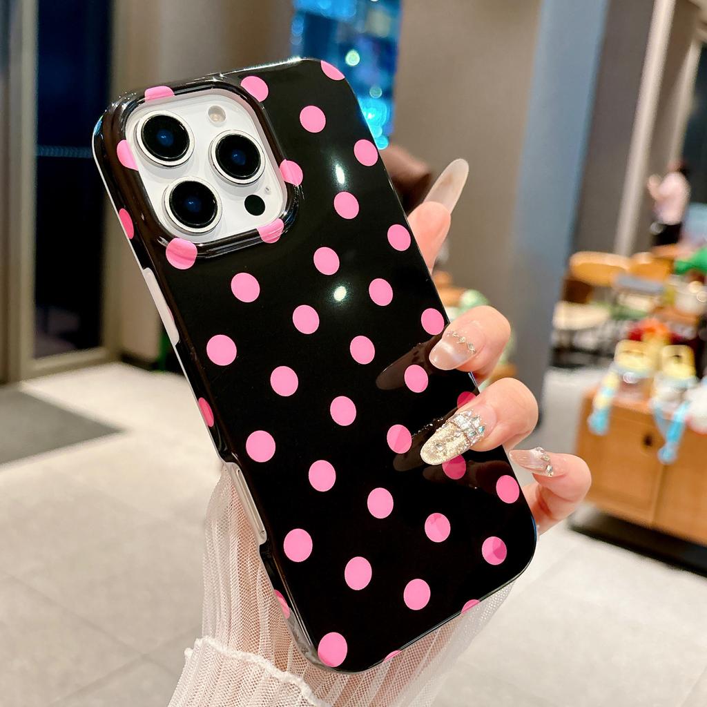 Shockproof Polka Dot Pattern Soft TPU Phone Case For iPhone 17 16 15 14 13 17 Pro Max Plus Slim Cute Protection Cover Funda