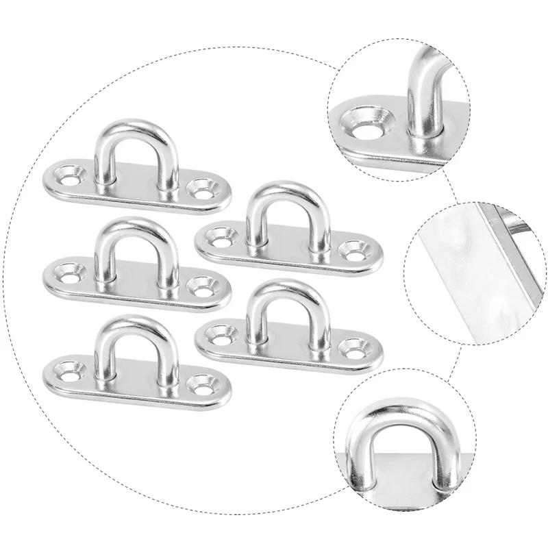 10 peças Olhal Oblongo, Ferragens Marinhas Grampos Gancho Argola Laço Suporte de Convés Fivela Montagem Parede Teto Anel U Pendurador