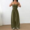 Women's Casual Strapless Wide Leg Jumpsuit for Summer Loose Fit