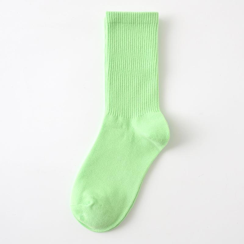 Female Spring and Autumn Thin Style Pure Color Candy Color Movement In The Tube Pile Socks