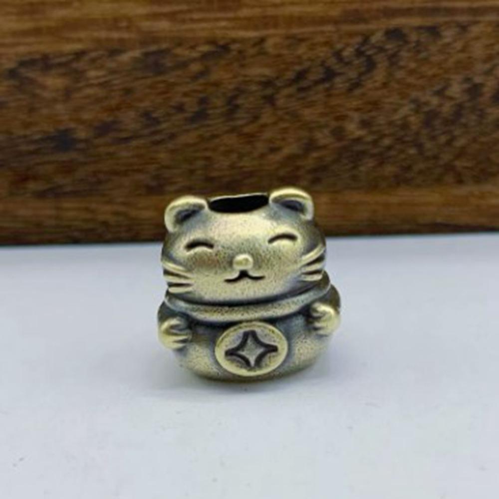 Handmade Lucky Cat Elephant Head Charms Bracelet Lanyard Pendant EDC Outdoor Tool