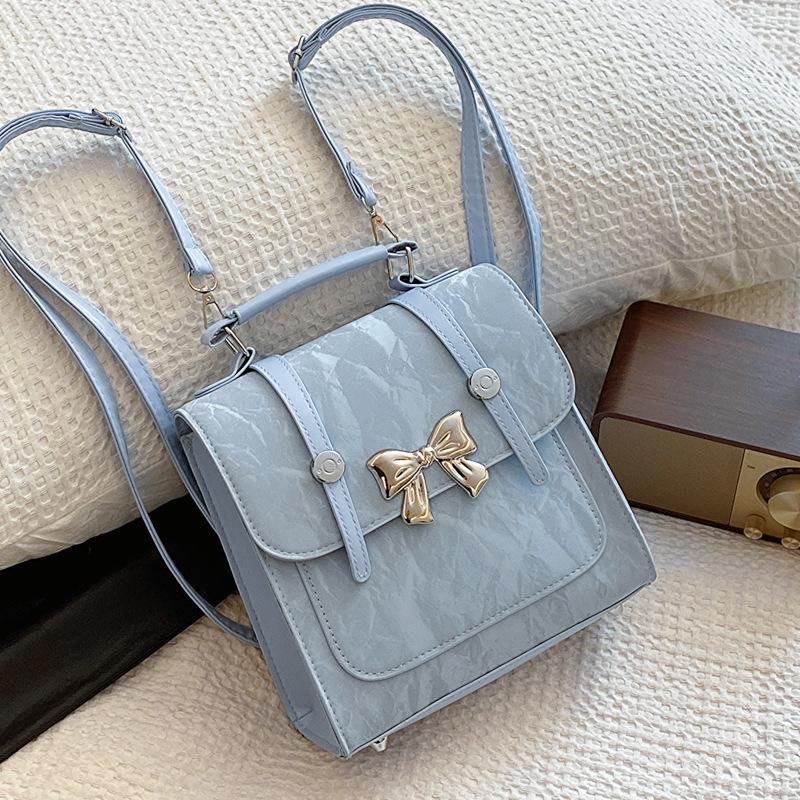 

Проста сумка-рюкзак. Сумка-рюкзак для дівчат із нішевим дизайном. Жіноча літня мода 2024 р., маленький студентський рюкзак синій