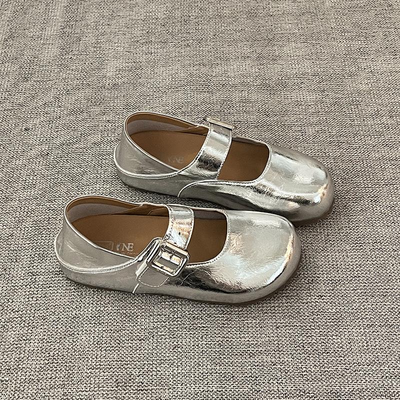 Mary Jane shoes women's retro one-word buckle new summer gaiden ballet shoes versatile single shoes