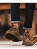 Men's Retro Lace-Up Microfiber Leather Martin Boots – Thick Sole Round Toe for Autumn/Winter Outdoor Hiking & Motorcycle Wear