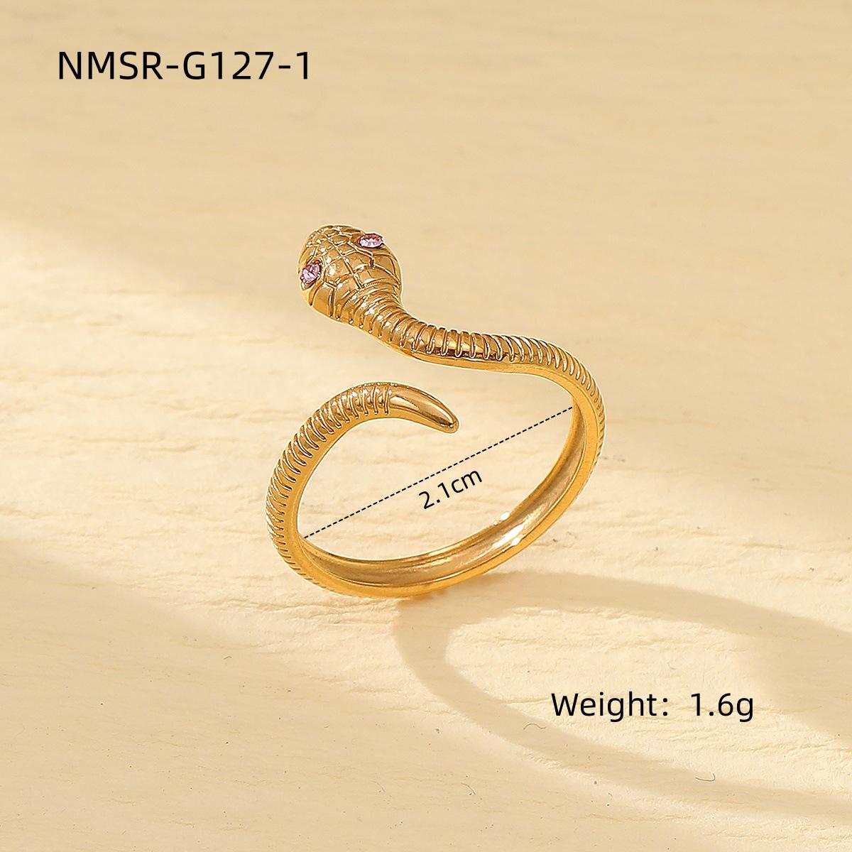 GEMCHIC Women s Vintage Snake Ring Adjustable Open Stainless Steel Jewelry