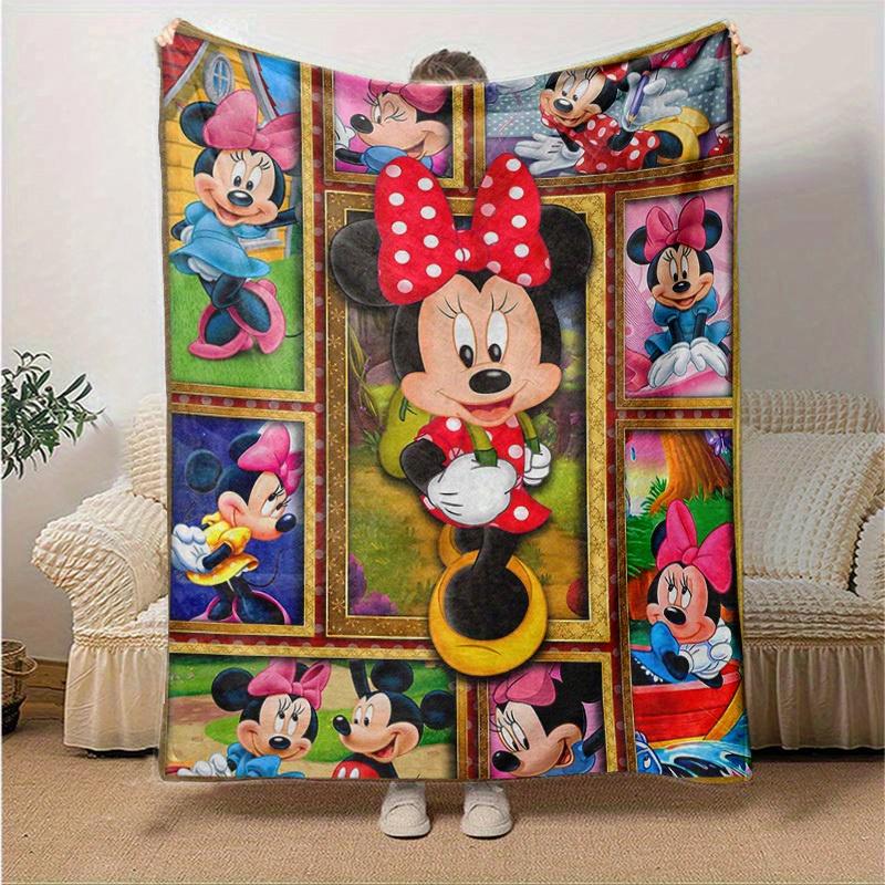1pc. Cartoon Minnie Mouse Blanket, Home Decor Gift for All Seasons,Soft Flannel Throw Blanket, Versatile & Cozy for Bedroom, Living Room, Tr