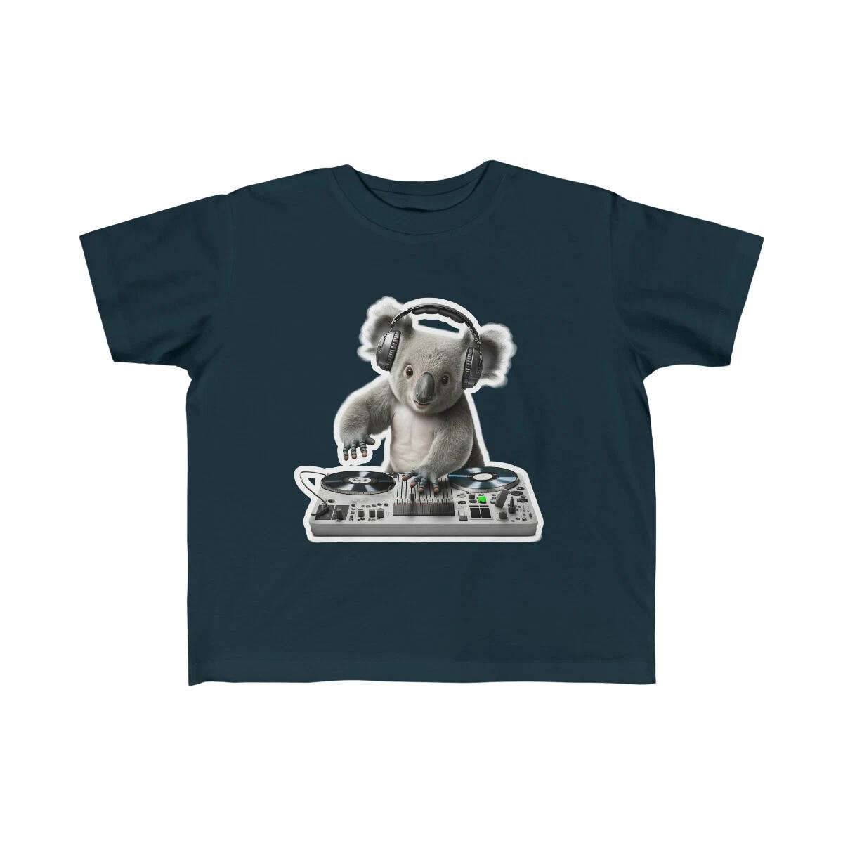 US Kids 2Y 6Y - koala music DJ at mixing table - Toddlers Fine Jersey Tee 4XL