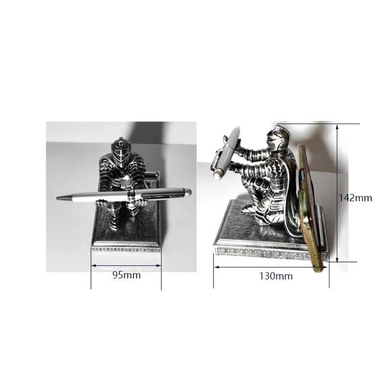 Executive Knight With Helmet, Bronze Statue, Home, Study, Office Decoration, Wearing Armor, Hero, Pen Holder, Ornaments, 1Pc