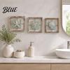 American Country Home Art 3D Beach Wooden Frame Wall Art  Coastal Style Starfish/Conch/Shell Decor  Ocean House Ornaments Inspired Mount Decor