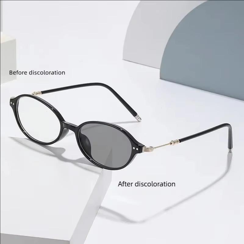 Xiaomi Oval Photochromic Anti-Blue Light Myopia Glasses for Men Women, Indoor Outdoor Transition Prescription Lenses