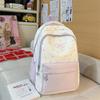 Star Print Women's Backpack Color Block Student Schoolbag Travel Backpack
