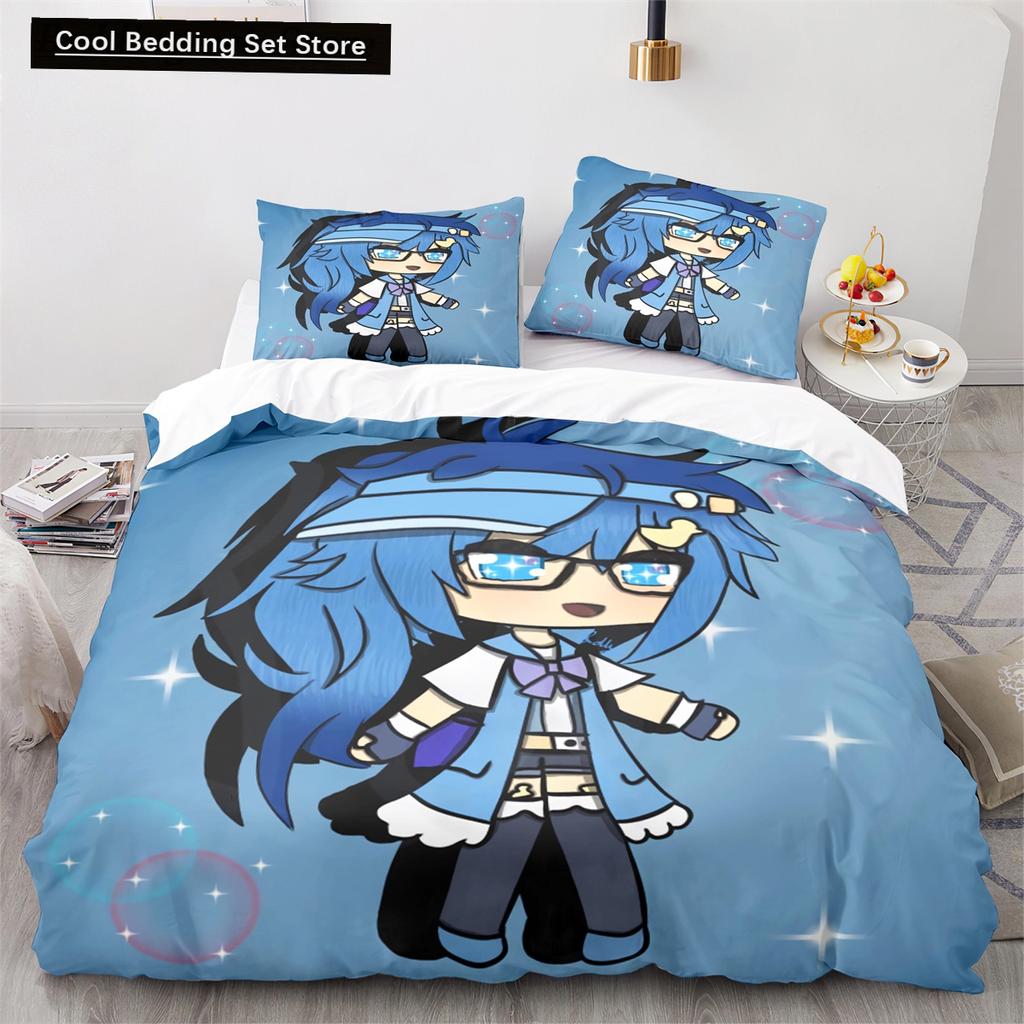 3D-tryckt Anime Gacha Life Påslakanset med örngott Polyester Tonåringar Barn Sängklädesset Full Queen King Size Sänglinne