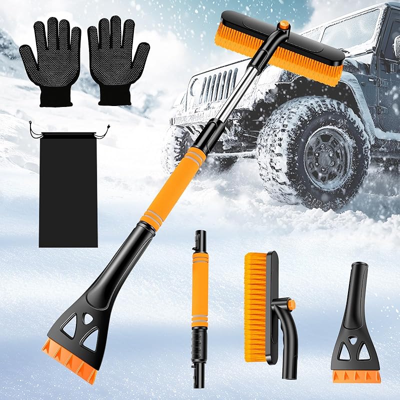 Car Windshield Ice Scraper With Snow Brush, Snow Removal Squeegee For Automotive, Exterior Dust Remover Brushes And Brooms, Essential Winter Car