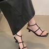Beautiful One-word Thin Belt Open-toed Roman Shoes Women's 2025 New Super Foreign Style Holiday Style Fine Heel High Heel Sandals