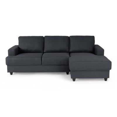 Paul 4-seater Right-hand Corner Sofa - Anthracite Grey Fabric - L 215 X D 140 Cm