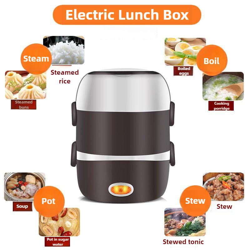 200W Multi Functional Electric Lunch Box Workers Heating Insulated Boxes Portable Steaming And Cooking Hot Rice Equipment