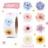 Spring Wild Flower Stickers Happy Birthday Party Decorations Kids Girls Favors Gift Bottle Stickers Wedding Baby Shower Supplies