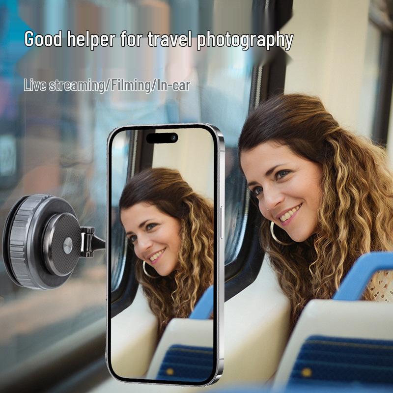 Magnetic Phone Holder with 360° Rotation: Foldable Suction Stand for Car & Desktop Navigation