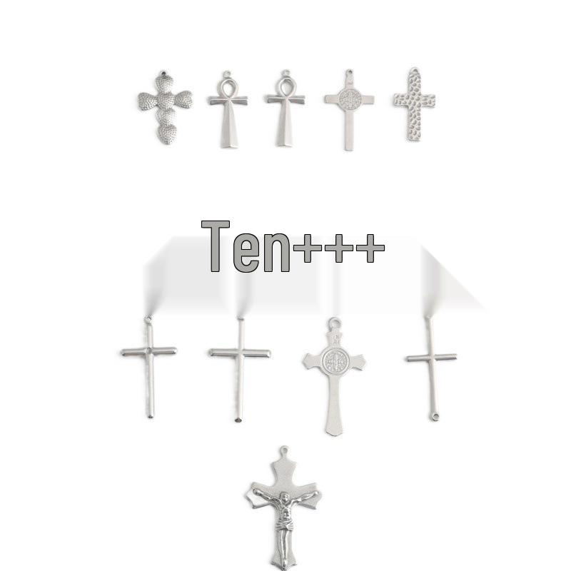 Stainless Steel Cross Necklace Bracelet Charm