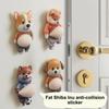 2Pcs Cute Shiba Inu Dog Cat Belly Sticker With A Soft Pink Background Silicone Self-Adhesive Sticker For Phone Car Decoration