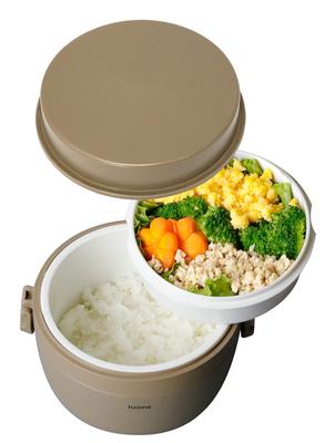 CB JAPAN Insulated Lunch Box [Rice Container 460ml] [Side Dishes Container 405ml] Beige Stainless Steel Vacuum Insulated Lunch Jar Holms