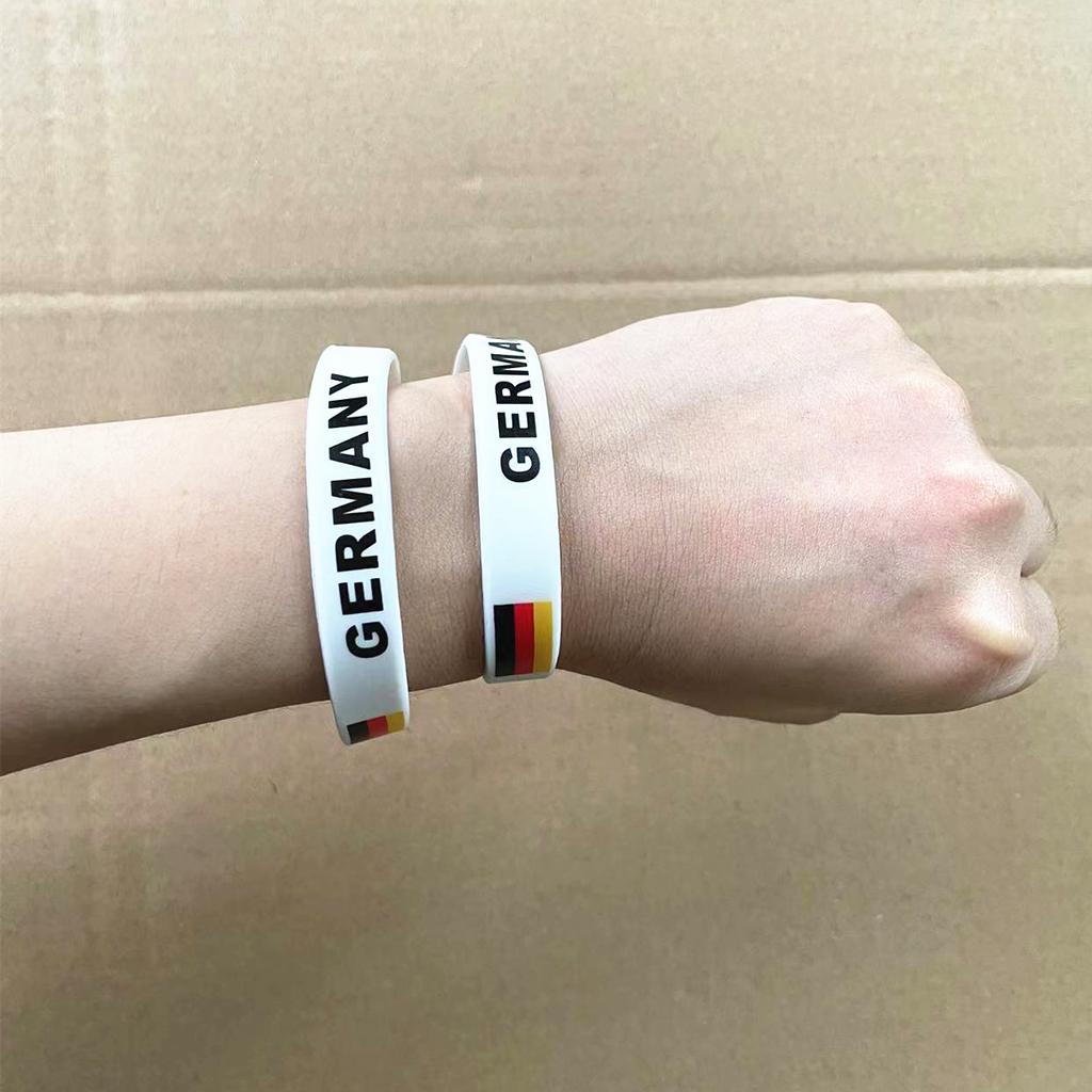 Germany Flag Print Sport Bracelet Country Logo Silicone Band Wristband Womwen Men Rubber Wrist Strap Bangle Accessories