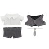 AXLUCE Plush Doll Clothes 20cm Suit Vest, Suit Pants, Shirt, Tie (Light Gray)