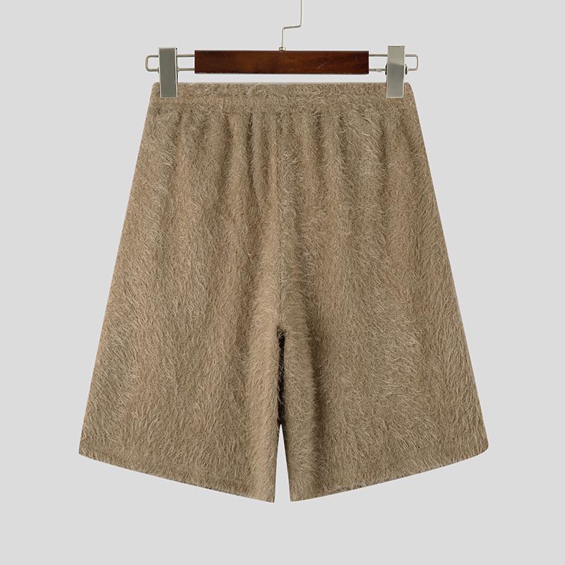 

INCERUN Чоловічі вільні пухнасті шорти на шнурку з еластичною талією, повсякденні пухнасті капрі 3XL хакі