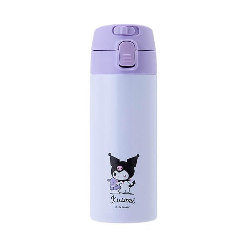 Sanrio One-Touch Stainless Steel Bottle, Kuromi, 370ml, 389366