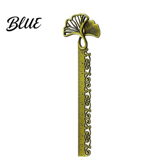 Classical Charm Bookmark Butterfly Ginkgo Ruler 2 in 1 Metal Measuring Page Marker