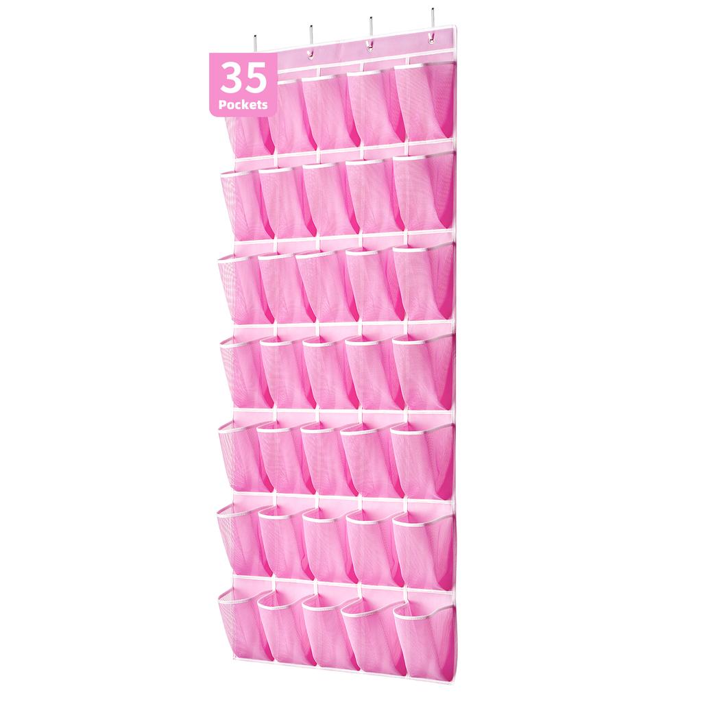 35 kapesní nástěnný organizér na drobnosti a boty, úložný prostor do skříně, botník, síťované kapsy, průhledný závěsný organizér na boty přes dveře