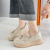 Fisherman shoes women's spring new wedge heel Boken shoes platform straw lazy