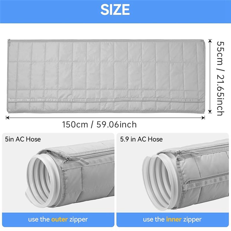 B97A-Portable Air Conditioner Hose Cover For 5" & 5.9" Diameter AC Exhaust Hoses Tube For Heat Reduction