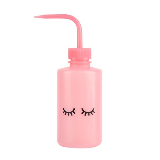 Wimpernreinigungsflasche mit gebogener Düse 250ml Augenbrauen Make-up Entfernung & Wimpernpflegewerkzeug Nachfüllbare Quetschflasche für Schönheitssalon Heimgebrauch