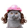 Dog Hats Cute Funny Clothes With Wig Breathable Hats For Cats For Pet Puppy Birthday Party Halloween Winter Sun Beach