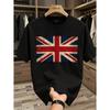 T-shirt Uomo Vintage Pesante 180g Union Jack | Maglietta Grafica Bandiera Britannica Usurata, Comoda Vestibilità Regolare Manica Corta per Uscite Casual,