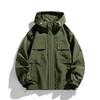 Men Spring Autumn Loose Hooded Tooling Jacket INS Trendy Fat Plus Size Top Coat