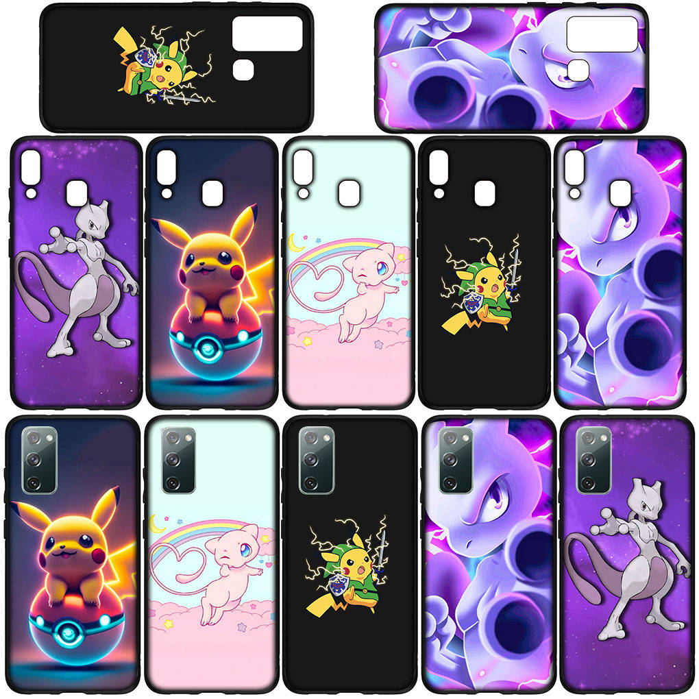 Cover for iPhone 15 14 Xiaomi Redmi Note 13 12 11 Pro Max X 8 7 9 XR Samsung Galaxy S24 S23 OPPO A15 Huawei Mew Mewtwo Pokemon Pikachu Phone Case